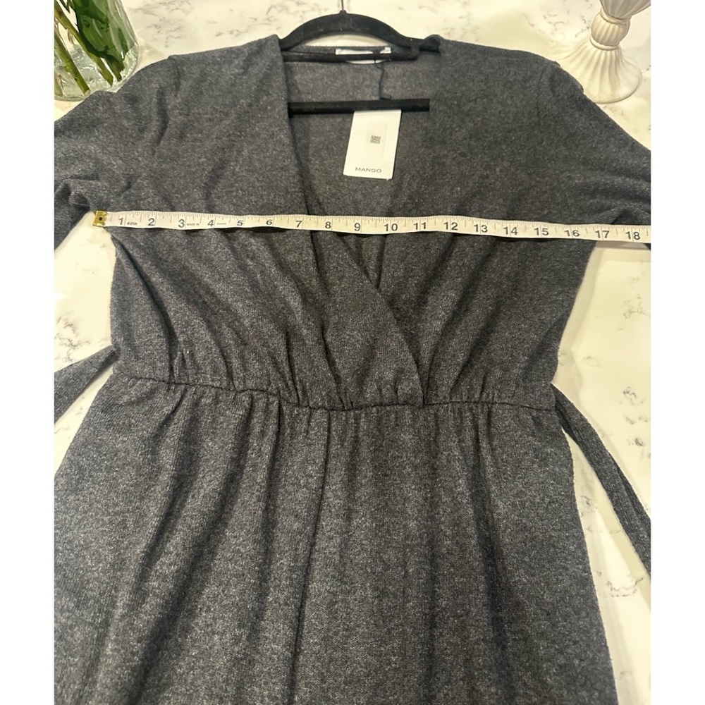 BNWT Mango Long Sleeve V-neck Wide Leg Jumpsuit - Size Medium - Picture 14 of 17